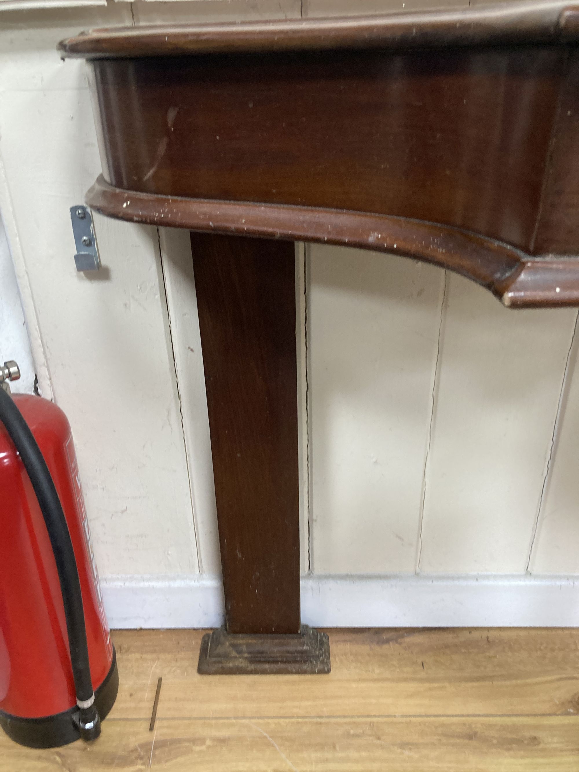 A Victorian mahogany console table, width 122cm, depth 56cm, height 82cm